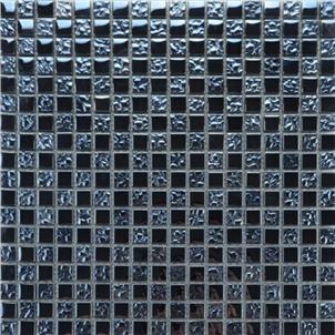 Black Glazed Glass Mosaic Tile Customized Size PY004