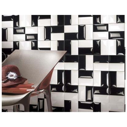 Black Glazed Ceramic Tile 75 x 150mm 751507P