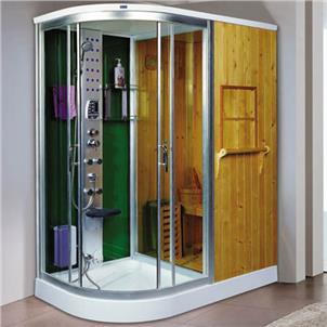 Steam Shower & Sauna Room/Wooden Steam Cabinet/Wood Sauna Box Steam Bath  HS-SR1117B-1X1