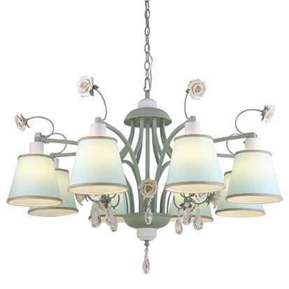 Hanse Eight Head Crystal Watercolor Blue Iron Chandelier  HS-ART9087