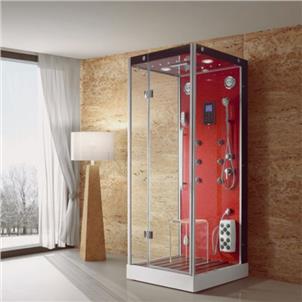900X900mm Red Crystal Glass One Person Bathroom Shower Cabin Turkish Steam Room  HS-SR2463