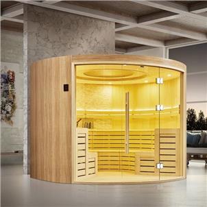 Hanse Familial 4-8 Person Dry with Glass Cabine De Sauna Preo Russian Sauna Room for Family  HS-SR1708