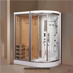 Shower Cubicle with Wood Dry Steam Sauna Room 1 Person  HS-SR9816-1X1