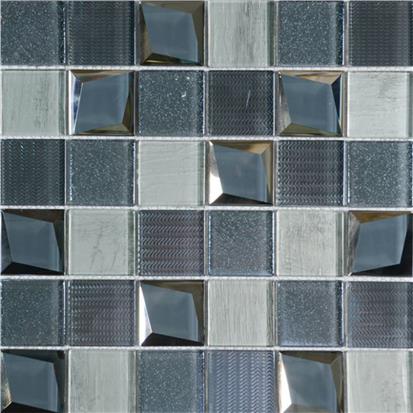 Coloured Polished Glass Mosaic Tile 300 x 300mm AB-007
