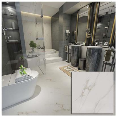 White Polished Porcelain Floor Tile 600 x 600mm HM6902M