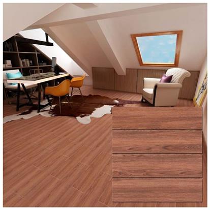 Brown Glazed Porcelain Wood Tile 150 x 600mm HMF615850