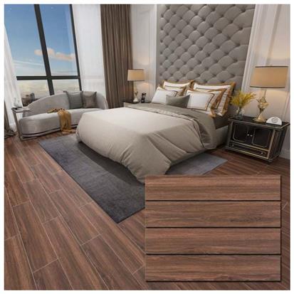 Brown Glazed Porcelain Wood Tile 150 x 800mm HMF815753