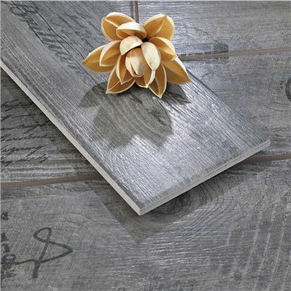 Dark Grey Glazed Ceramic Wood Tile 150 x 900mm HMF915622H