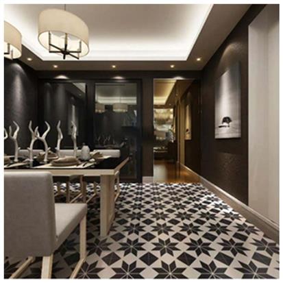 Black Polished Ceramic Floor Tile 300 x 300mm HS-T2004
