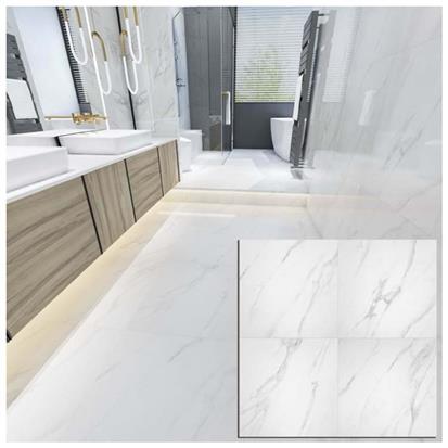White Polished Ceramic Floor Tile 600 x 600mm HSK6060