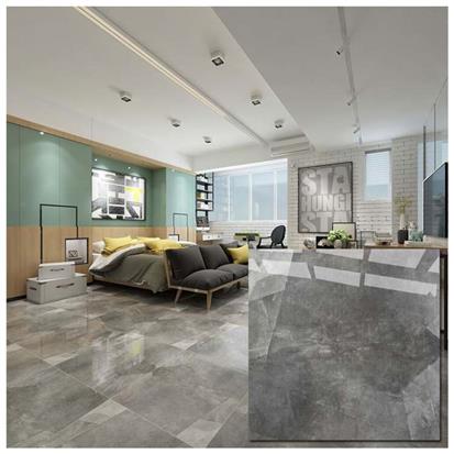 Grey Polished Ceramic Floor Tile 600 x 600mm HYH6188