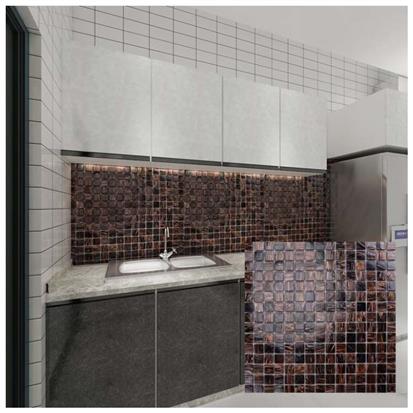 Brown Polished Glass Mosaic Tile 300 x 300mm MC202