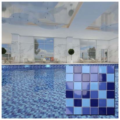 Blue Polished Ceramic Wall Tile 300 x 300mm MD002T