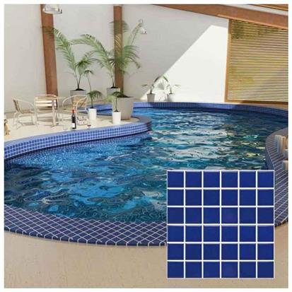 Blue Polished Ceramic Wall Tiles Size, Swimming Pool Tiles Design