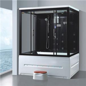 Black Aluminum Frame Computerized Steam Shower Combo Steam Room  HS-SR888AZX