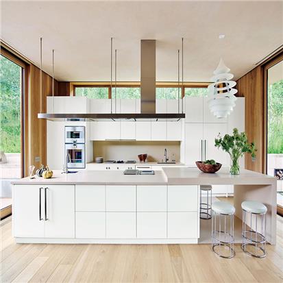 Modern house hotel smart kitchens cabinets set design australia white high gloss modular kitchen cabinet direct from china  HS-KC132