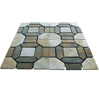 Coloured Decorate Paving Slate Flagstone Interior Stone Floor Tile Customized Size HS-WT124