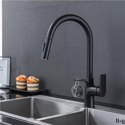 gold black low finishing single handle pull down kitchen water saving faucet mixer tap taps for kitchen sink  HS-8021-3