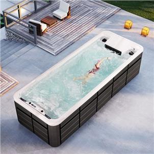 Outdoor Endless Clear Acrylic Swimming Pool SPA Hot Tub Combo  HS-S06B-T22