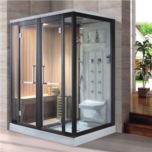 Modern Infrared Wood Best Price Wet Steam Dry Sauna House with Shower Room  HS-KB-93705