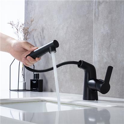 Hydropower Smart digital Tap Modern Deck Mount Chrome Black bathroom Mixer Basin faucet with Digital Temperature Display  HS-1086-3