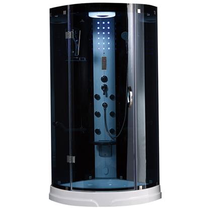 HS-SR069 Blue glass acrylic tray indoor sliding door mini steam shower room  HS-SR0692