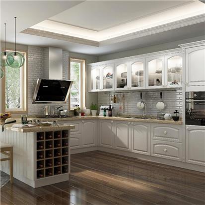 Cheap price custom made pvc wooden cabinets furniture modular kitchen cabinet in malaysia singapore philippines  HS-KC141