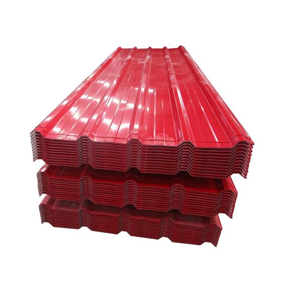 Red Preprinted Galvanized Corrugated Iron Alumina Steel Roof Red Coloured Sheets Galvanized Wall Price Customized Size HS-SR03