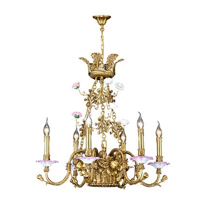 Hanse Cherry Blossom Lux Gold Brass Chandelier  HS8187D-8