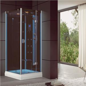 90X90cm Personal Prefab Blue Glass Door Bathroom Steam Shower