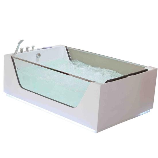 Indoor air bubble freestanding glass acrylic massage bathtub with whirlpool new models  HS-A9054