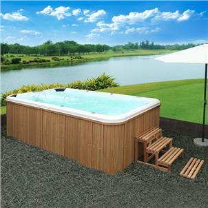 4.16m Length Garden White Acrylic Fiberglass Mini Swimming Pool Hot Tub Combo  HS-S04Y2