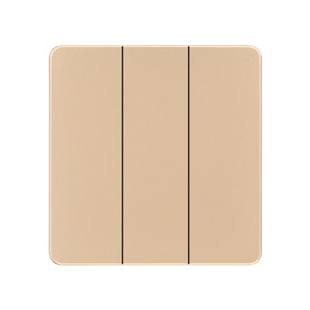 Baking paint gold series large panel 16A hotel 3 gang 1 way switches  AB 16A 3gang 1way switch