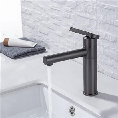 2021 New Design Simple New Design Matte Black Bathroom Sink Faucet Washbasin Basin Faucet Mixers Taps Exporter  HS-1045-5
