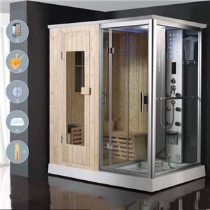 Home Use Finland Wood Steam Sauna Shower Room for Sale  HS-SR0138