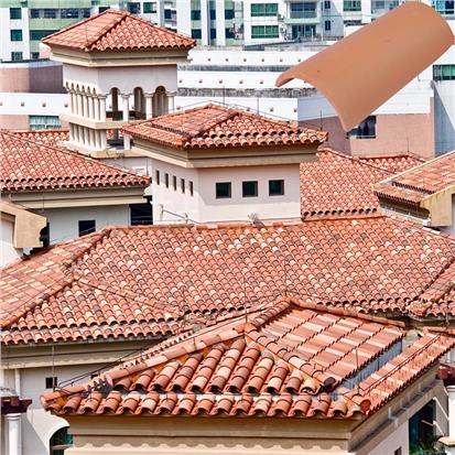 Brown Nature Red Colour Italy Style Ceramic Clay Roof Tile 355 x 195mm 001-A11