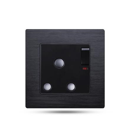 1 gang switch with indicator european round pin plug socket  F71-031