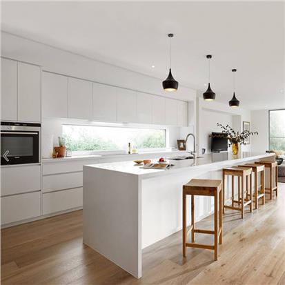 Hot selling made in china home cabinet modern luxury white lacquer mdf wood kitchen cabinets  HS-KC129