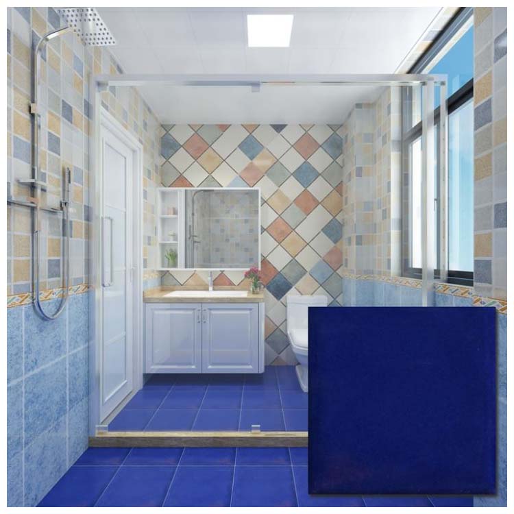 Blue Polished Ceramic Floor Tile