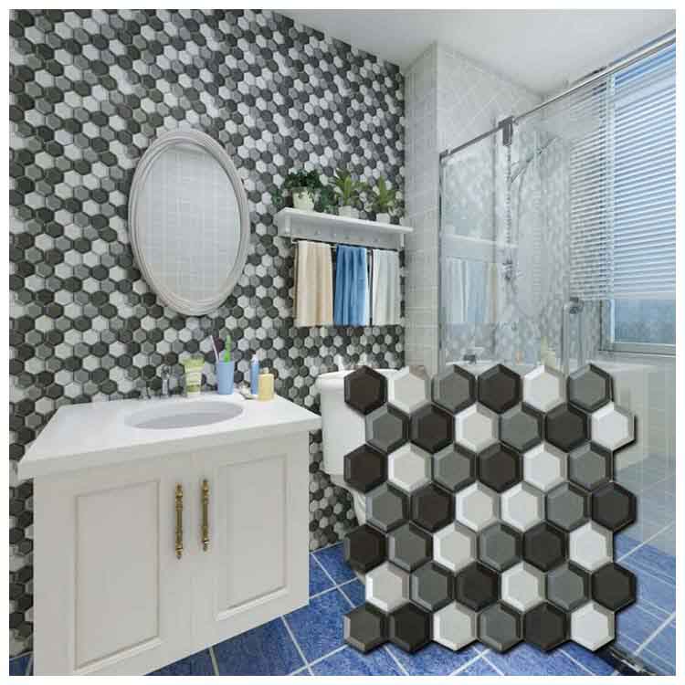 Black Polished Glass Mosaic Tile