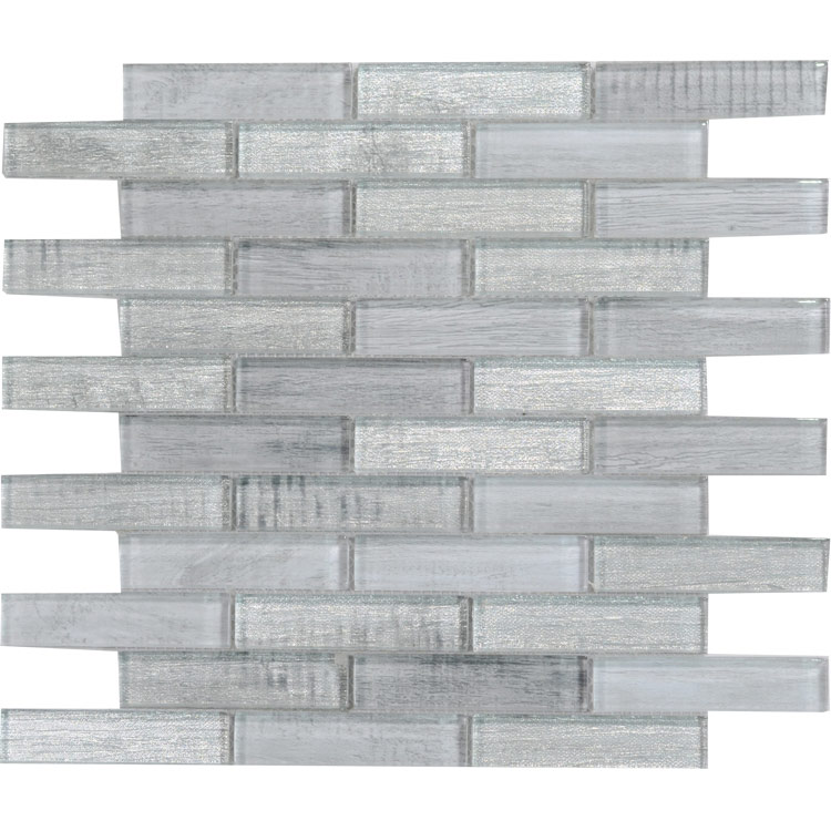 Light Grey Polished Glass Mosaic Wall Tiles,Size: 300 x 300mm,Model