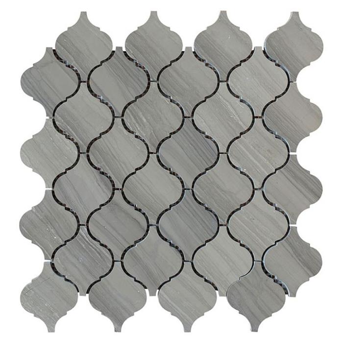 Grey Marble Mosaic Arabesque Floor Wall Tiles