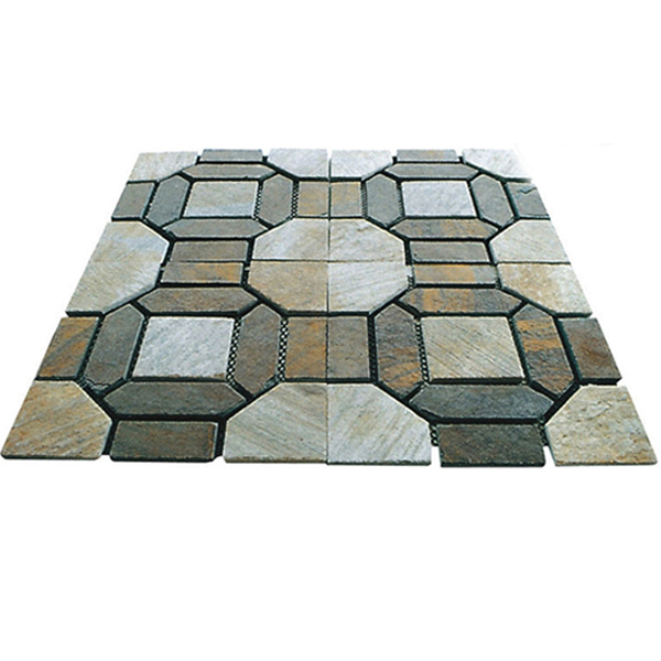 Coloured Decorate Paving Slate Flagstone Interior Stone Floor Tile