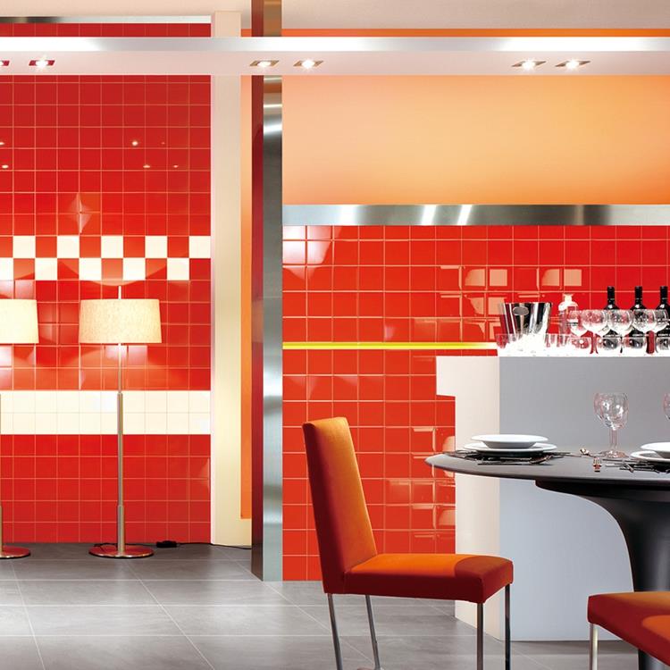 red ceramic wall tile