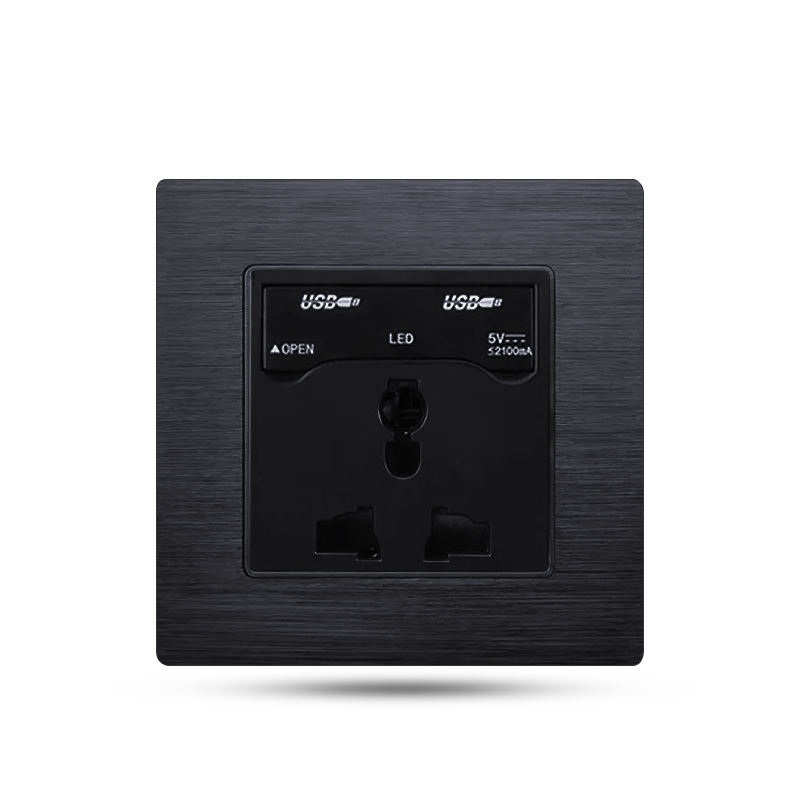 multi-function 3-pin plug uk wall socket with usb charger