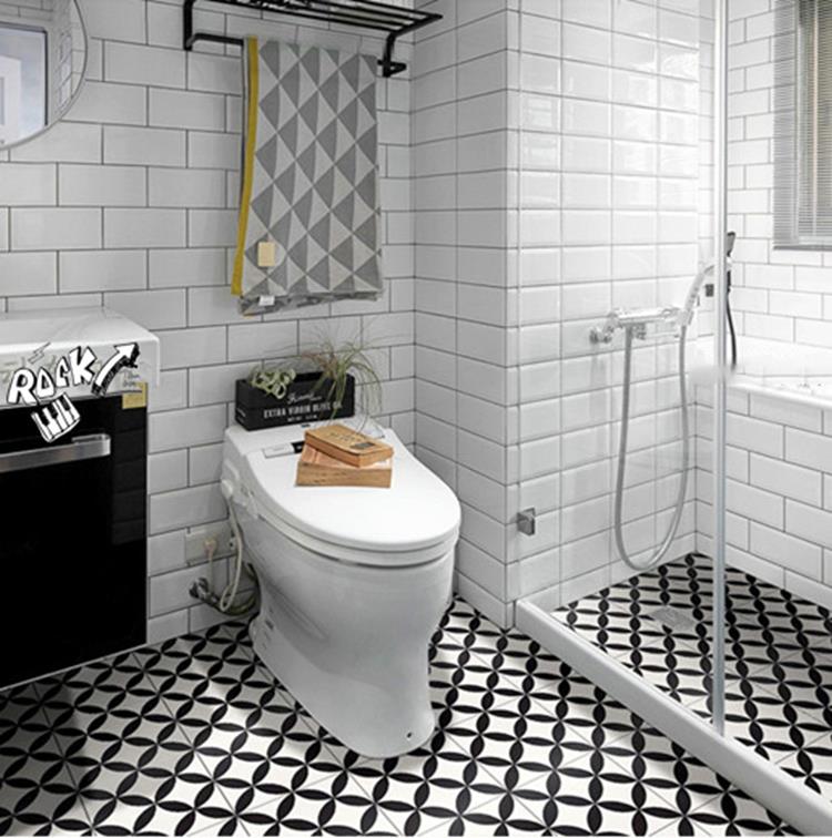 black and white bathroom ceramic floor tile