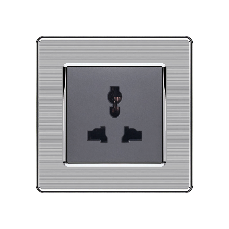 gray color 3pin electrical 13amp universal socket outlet