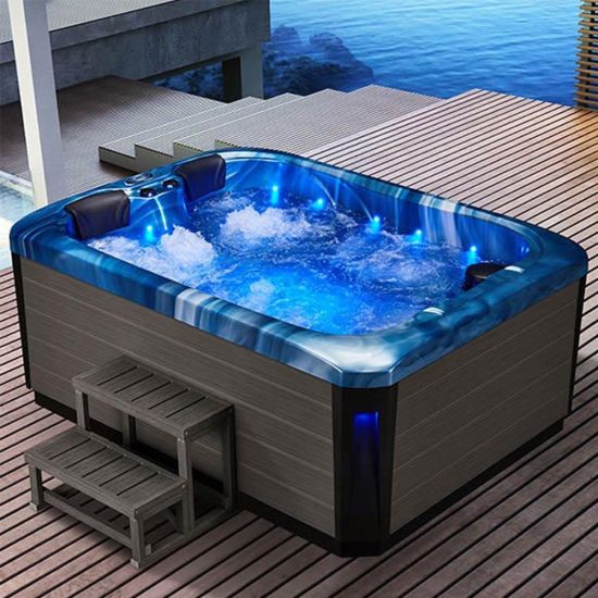 Blue Acrylic a Family of Three Leisure Hydromassage Hot Tub