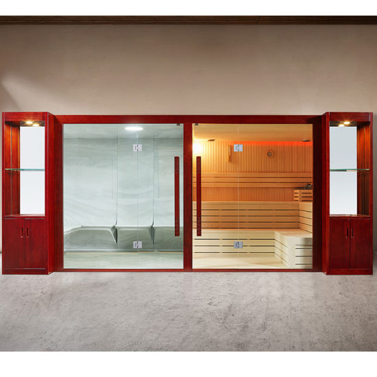 Luxury Large Merbau Wood Frame Steam Shower Sauna Combos