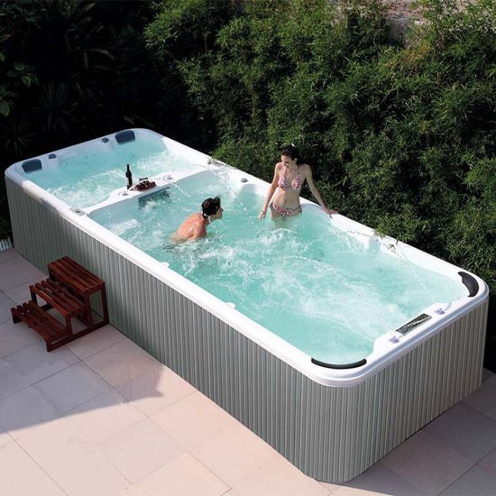 Private Residential Rectangle Outdoor with Waterfall Backyard Swimming Pool